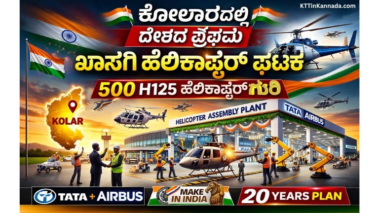 ಕೋಲಾರದಲ್ಲಿ ದೇಶದ ಮೊದಲ ಖಾಸಗಿ ಹೆಲಿಕಾಪ್ಟರ್ ಘಟಕ